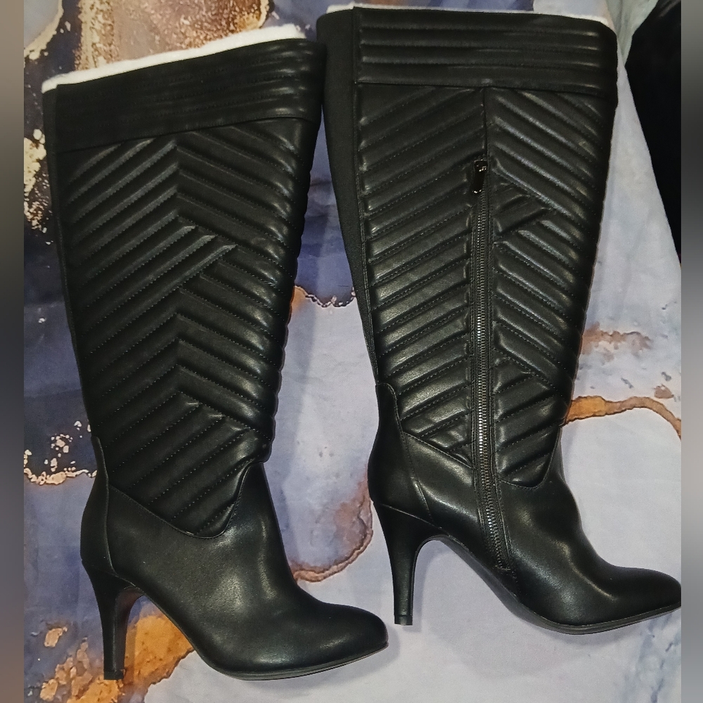 Quilted Knee-High Boots